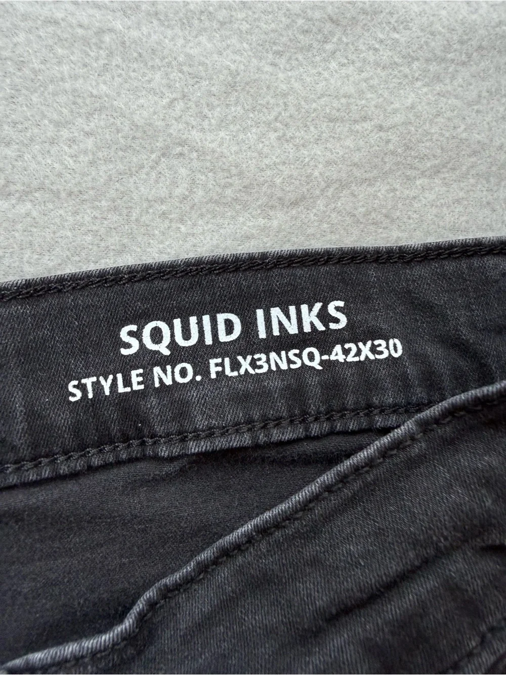 Mugsy Squid Inks Jeans 42x30 Black Stretch Casual Modern Straight Fits 38 X 28.5